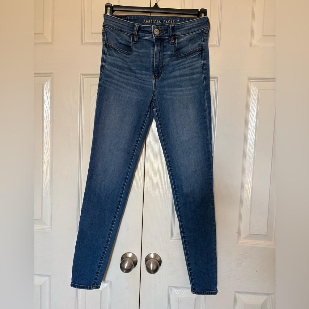 American Eagle Outfitters Dark Blue Skinny Jeans - Picture 3 of 7